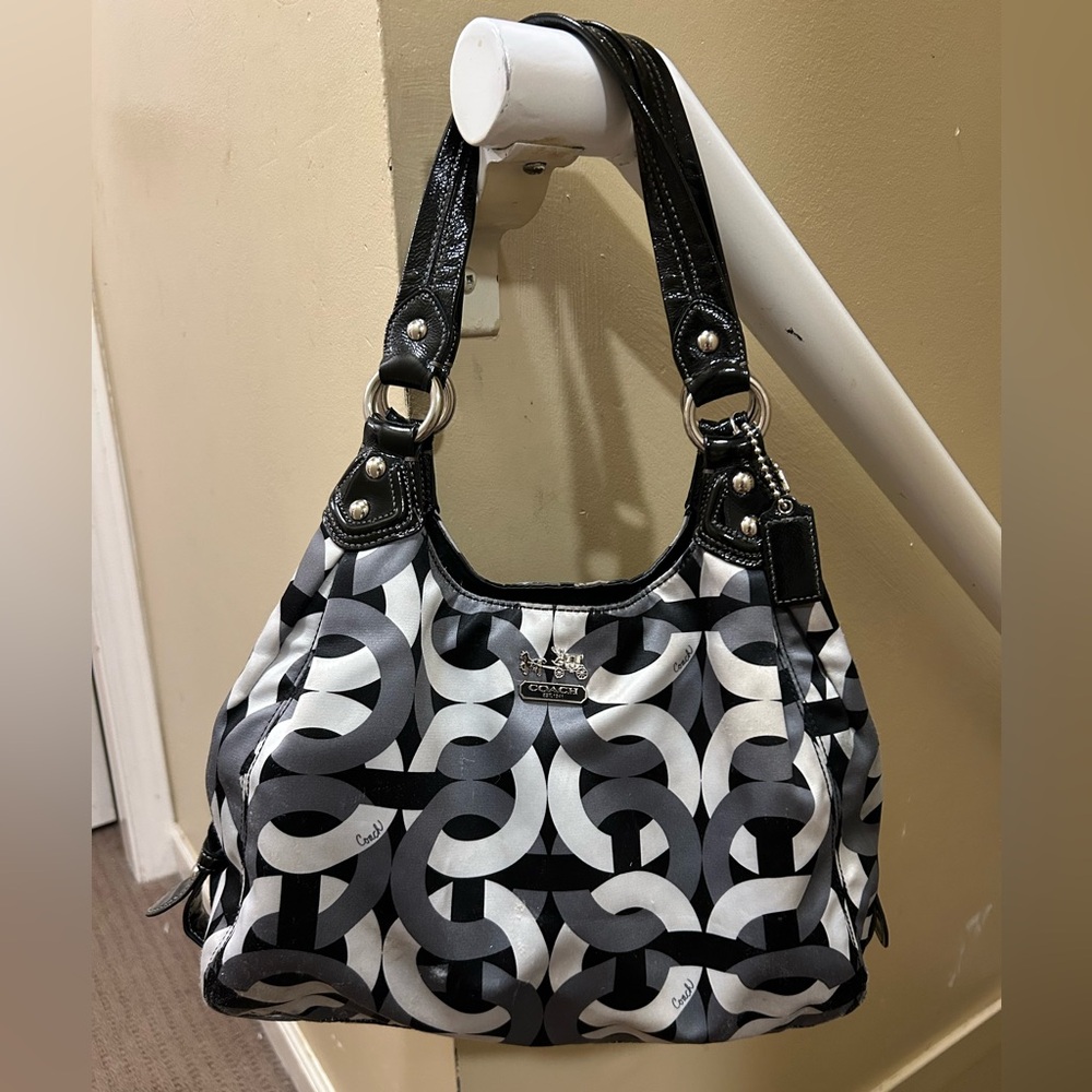 Coach Monochrome Patterned Shoulder Bag